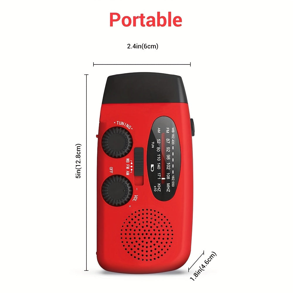 Rádio de Emergência 4 em 1 com Lanterna LED | Carregamento Solar, USB & Manivela | AM/FM NOAA – Portátil e Essencial para Sobrevivência