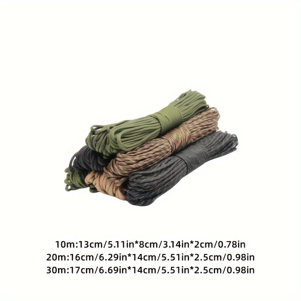 Cordão Paracord Entrançado 4mm – 10m/20m/30m | Fio Resistente para Campismo, Caminhadas e Projetos DIY