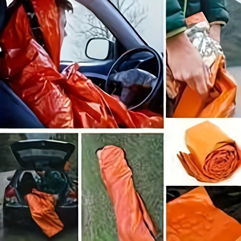 Saco de Dormir de Emergência Portátil – Isolante Térmico, com Bússola e Apito | Ideal para Campismo, Caminhadas e Exploração ao Ar Livre