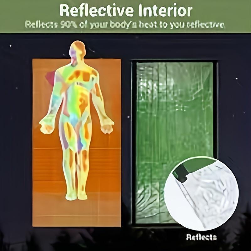 Saco de Dormir de Emergência Portátil – Isolante Térmico, com Bússola e Apito | Ideal para Campismo, Caminhadas e Exploração ao Ar Livre