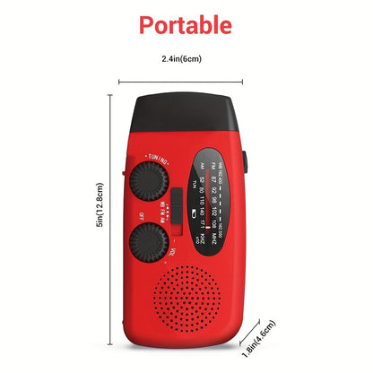 Rádio de Emergência 4 em 1 com Lanterna LED | Carregamento Solar, USB & Manivela | AM/FM NOAA – Portátil e Essencial para Sobrevivência