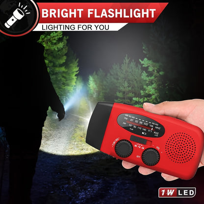 Rádio de Emergência 4 em 1 com Lanterna LED | Carregamento Solar, USB & Manivela | AM/FM NOAA – Portátil e Essencial para Sobrevivência
