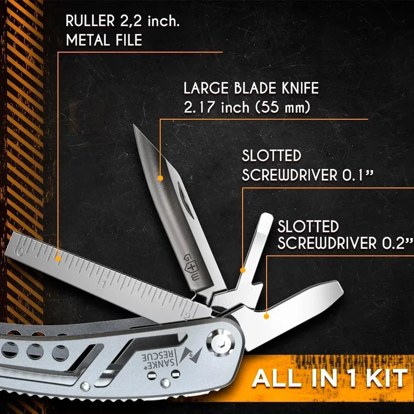 Alicate Multitool 24 em 1 Profissional – Ferramenta Multifuncional para Sobrevivência, Camping eCaça