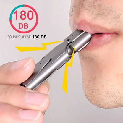 Apito de Sobrevivência Duplo Aço Inoxidável 180dB – Camping, Caça, Emergência, Outdoor