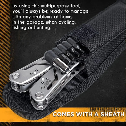 Alicate Multitool 24 em 1 Profissional – Ferramenta Multifuncional para Sobrevivência, Camping eCaça