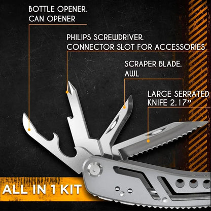 Alicate Multitool 24 em 1 Profissional – Ferramenta Multifuncional para Sobrevivência, Camping eCaça