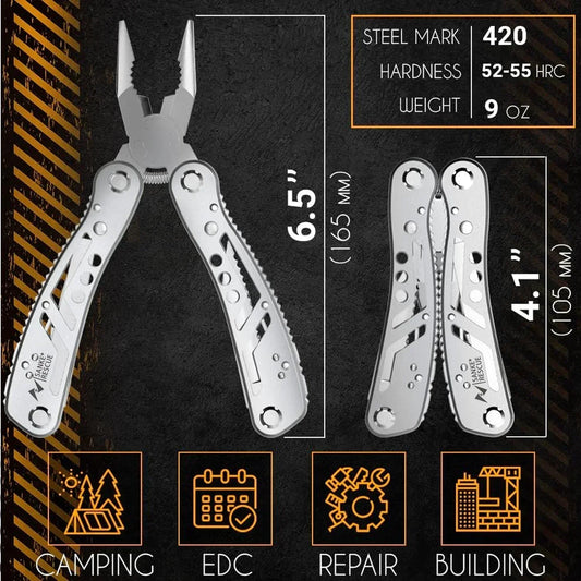 Alicate Multitool 24 em 1 Profissional – Ferramenta Multifuncional para Sobrevivência, Camping eCaça