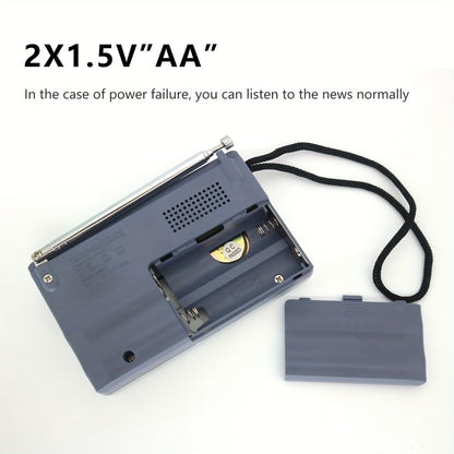 Rádio Portátil AM/FM – Mini Rádio Clássico com Antena Telescópica, Altifalante Integrado e Entrada para Auriculares